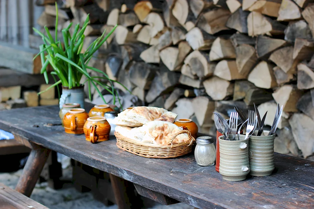 Rustic food in the village
