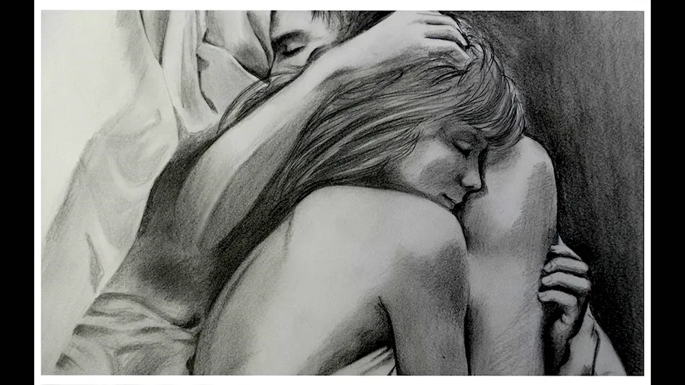 Girls pencil drawings in art style
