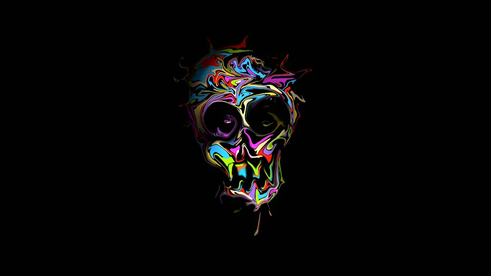 Skull on a black background art