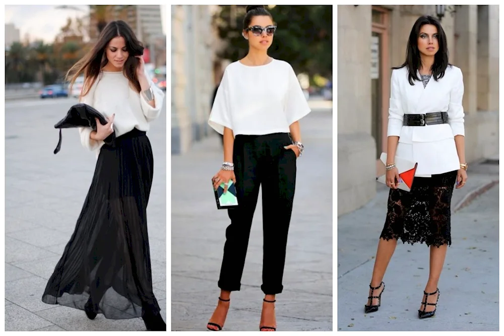The look white top black bottom
