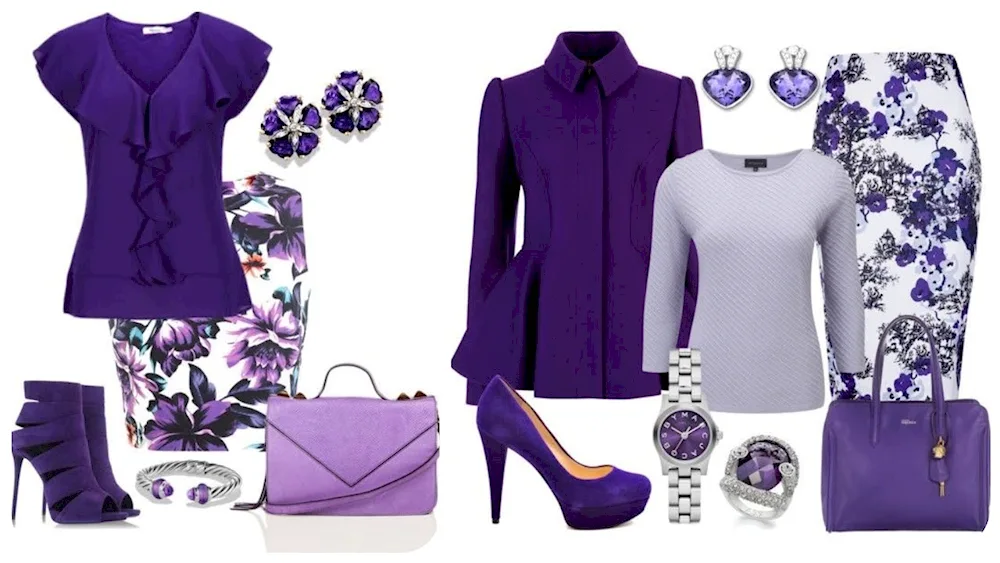 A look with lilac shoes