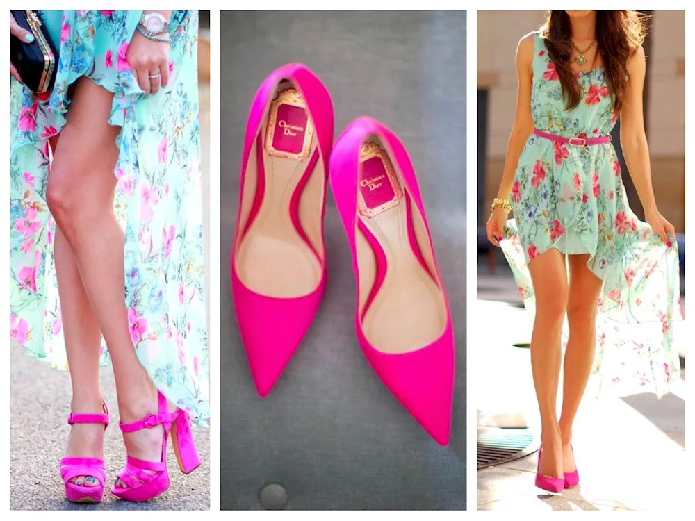 An image with fuchsia shoes