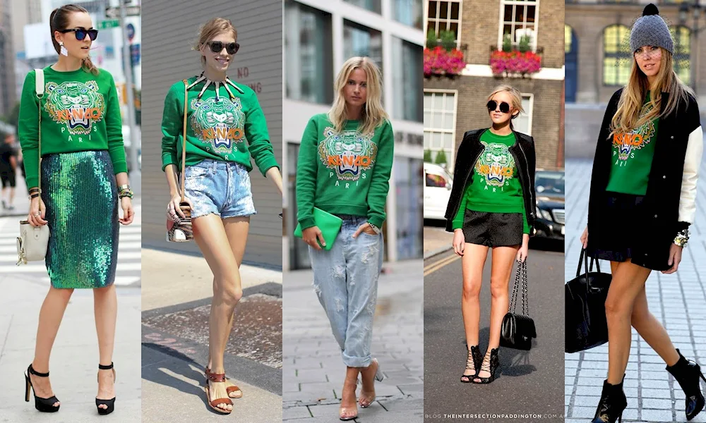 A look with green T-shirt