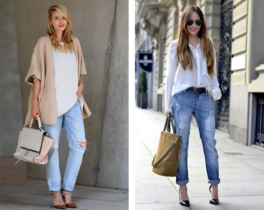 A look with light jeans