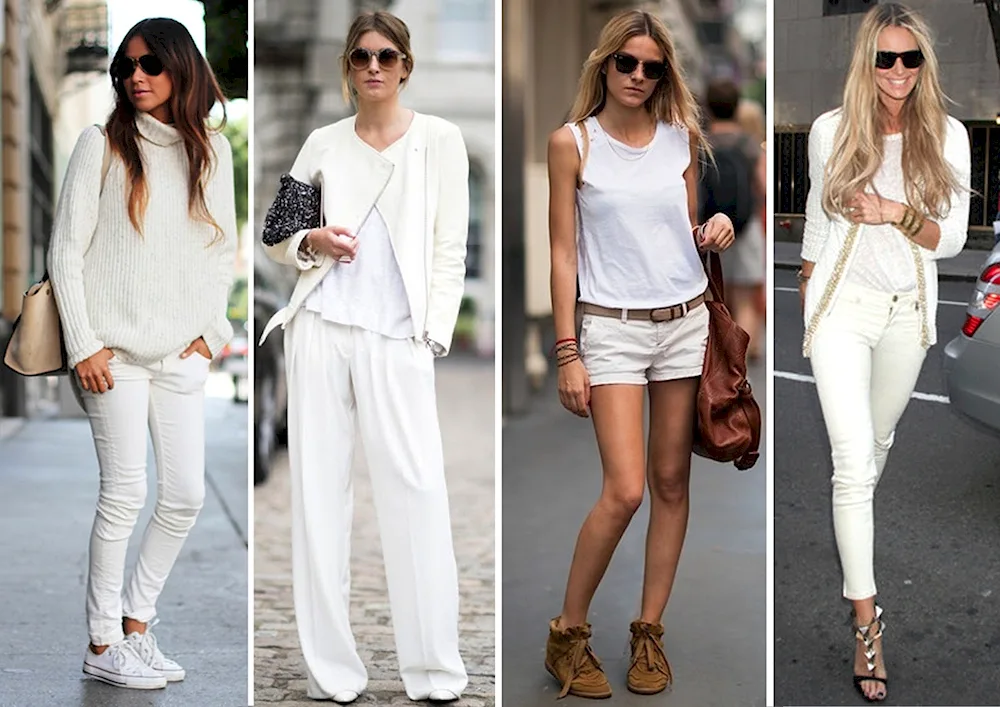 A look with white trousers