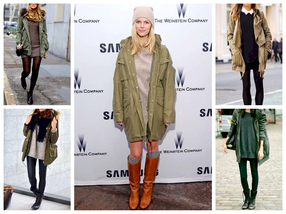 Images with khaki colour parka