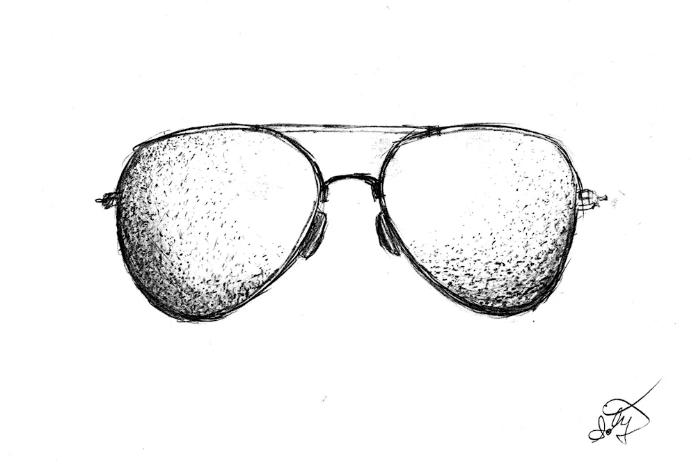 Goggles pencil drawing