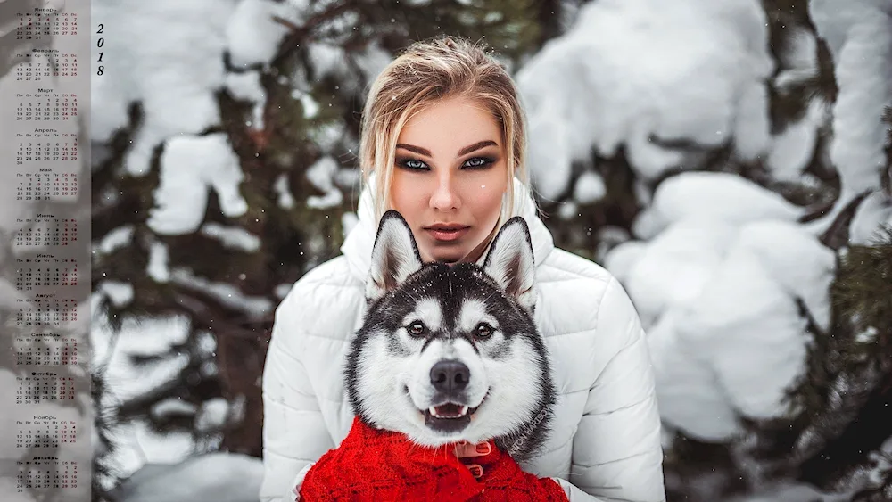 Beautiful girl with dog