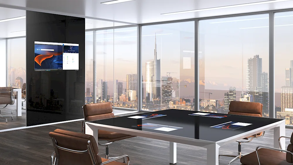 Office interior with panoramic windows