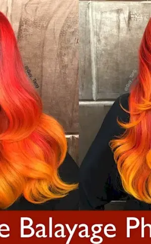 Fiery red balayage