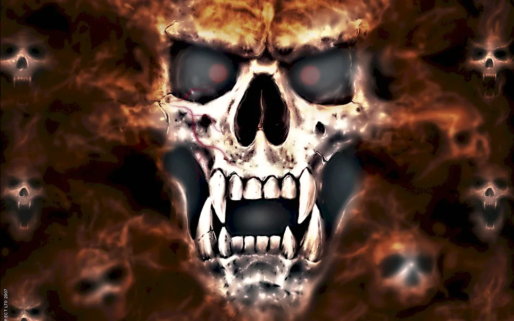 Fiery skull