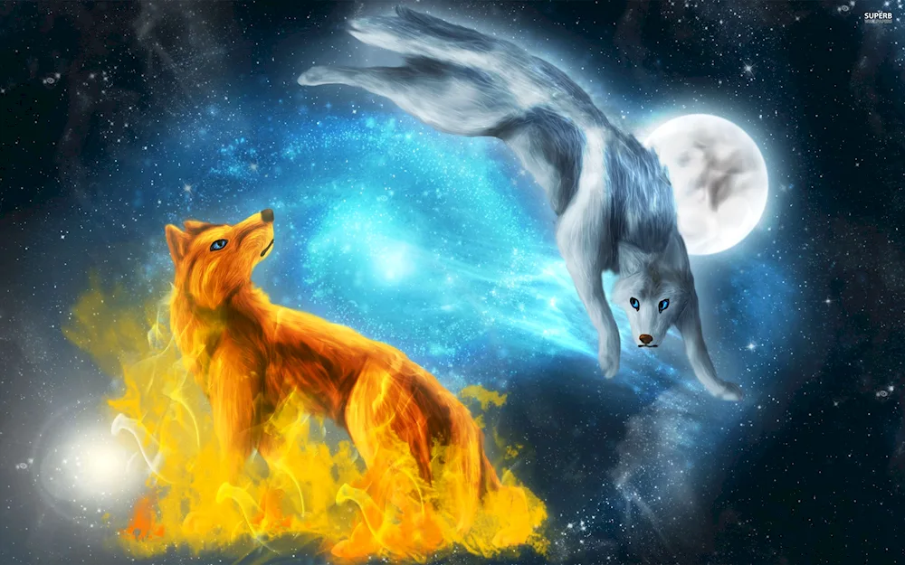 Werewolf in the woods. fantasy art