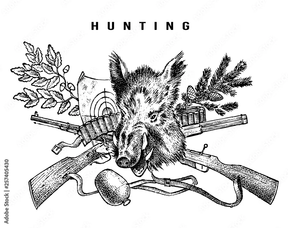 Hunting tattoos sketch