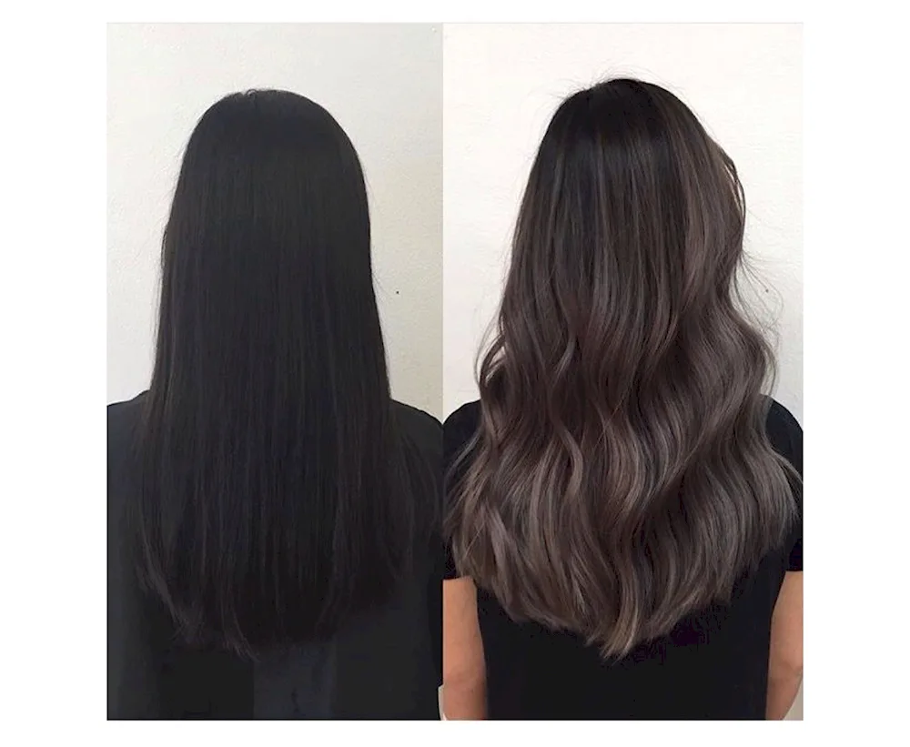 Dark hair colouring for long dark hair