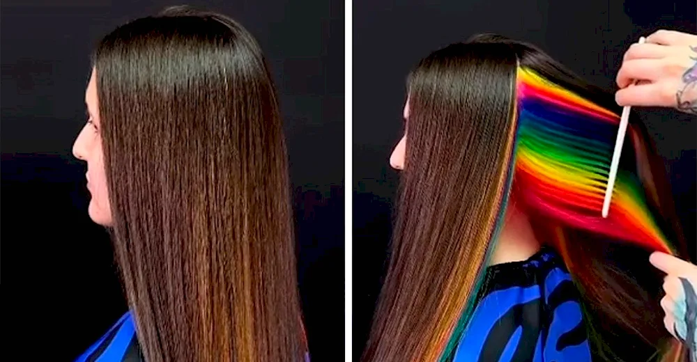 Hidden hair colouring on blonde hair