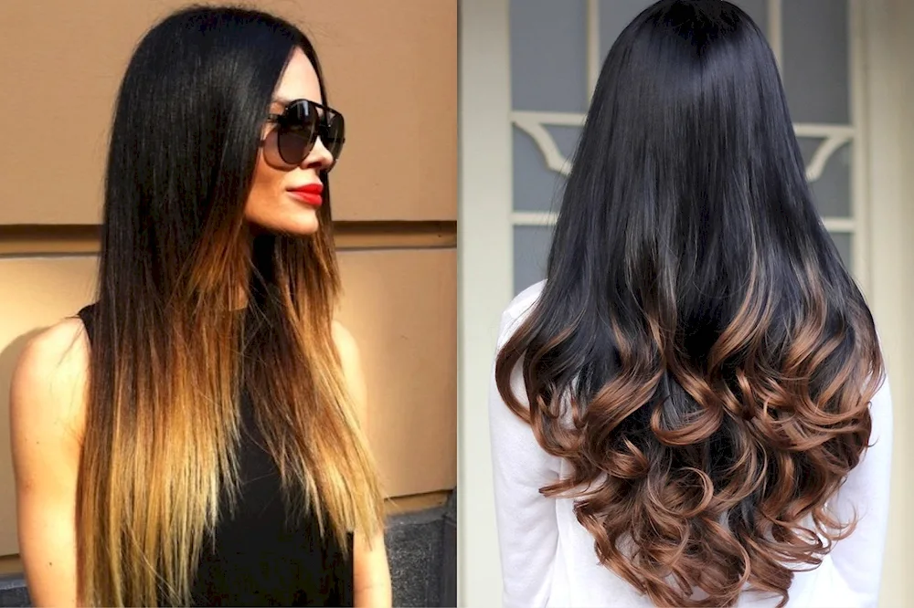 Dark hair colour for long hair