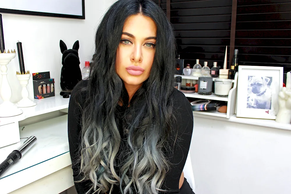 Ombré colouring on black hair