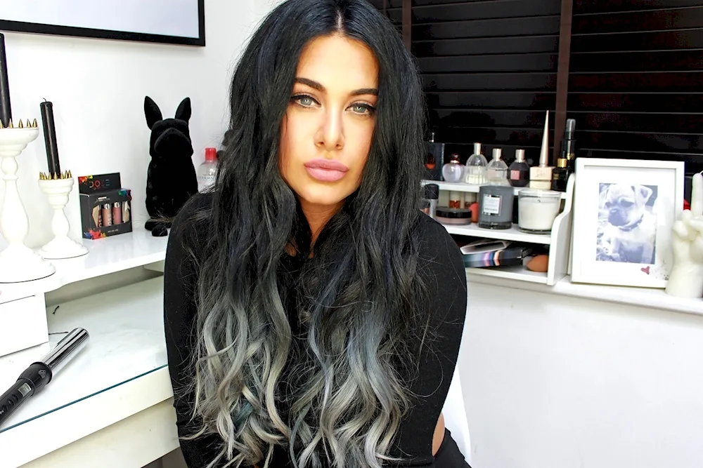 Ombré hair colour on black hair