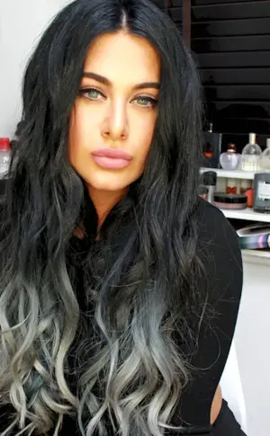Ombre colour on black hair