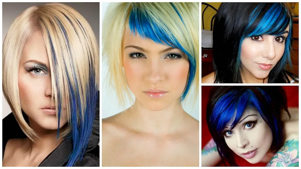 Dyeing with blue strands