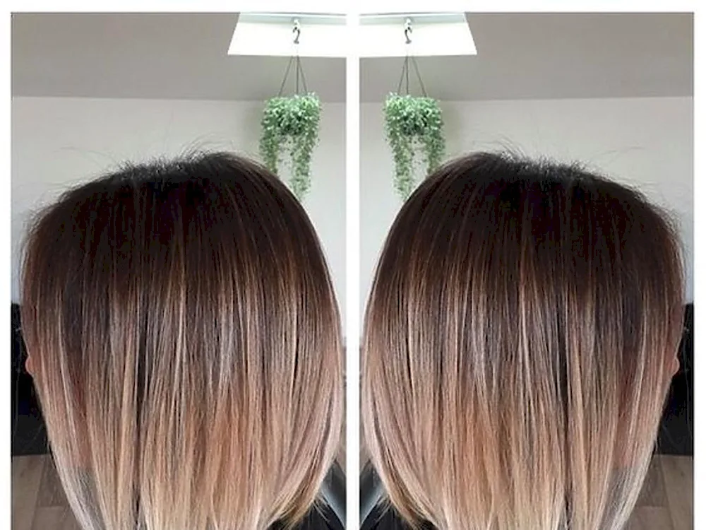 Balayage balayage shatush colouring on brown hair