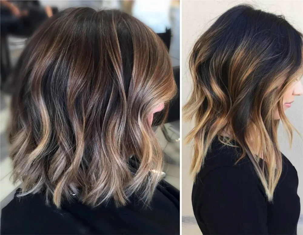 Balayage shatush colouring on brown hair