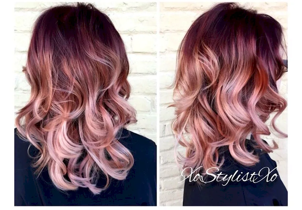 Pink shatush colouring