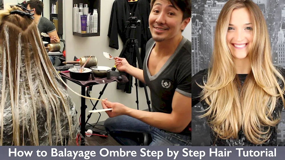 Ombré hair colouring process