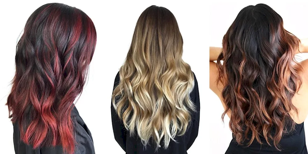 Balayage blond hair colouring