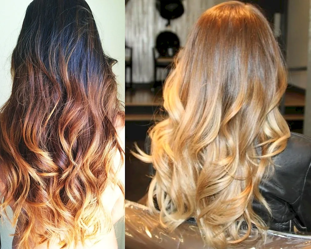 Balayage hair colouring shatush ombre