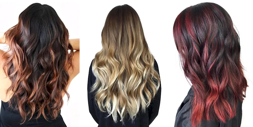 Balayage hair colouring shattoos ombré