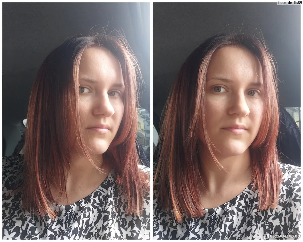 Hair colouring before and after