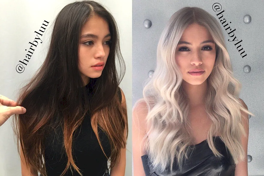 Dark to blonde hair colouring