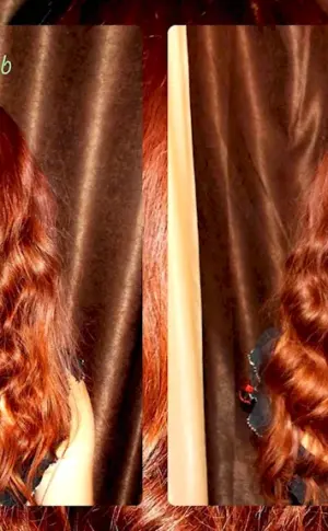 Hair dyeing with henna before and after