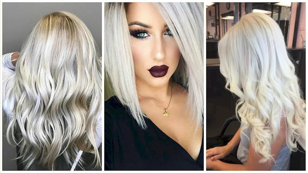 Balayage hair colouring platinum blond