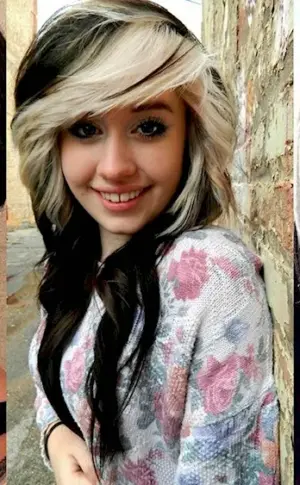 Hair colouring with white strands