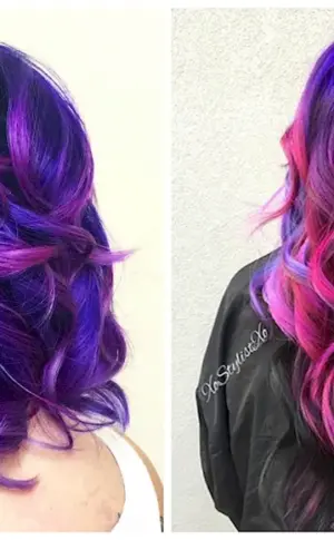 Blue and purple hair colouring