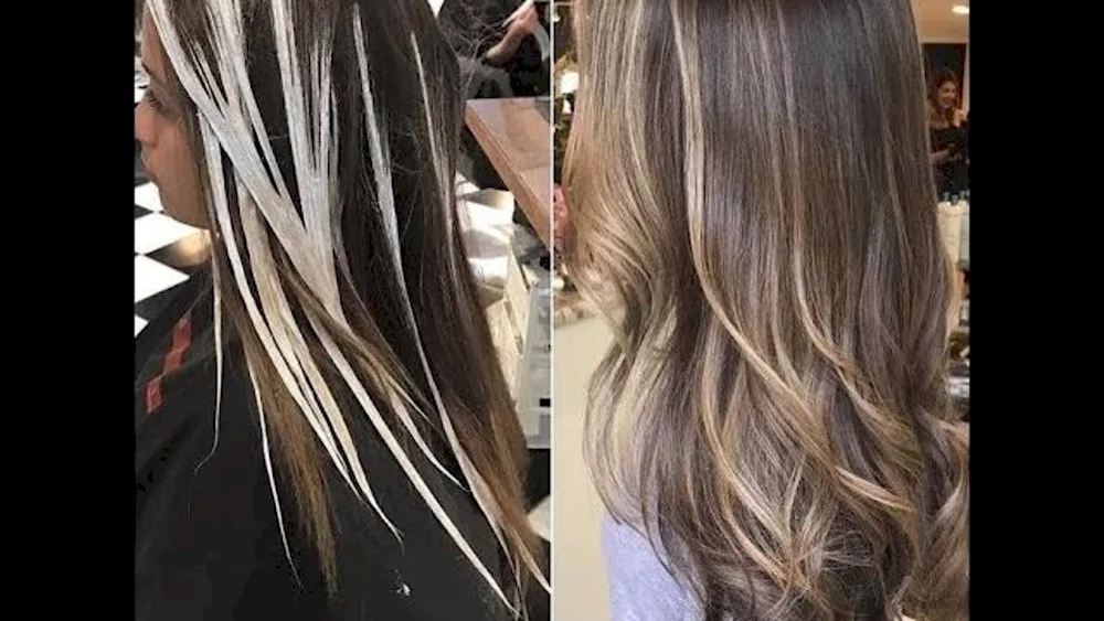 Balayage hair colouring process