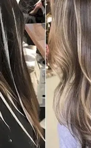 Balayage colouring technique