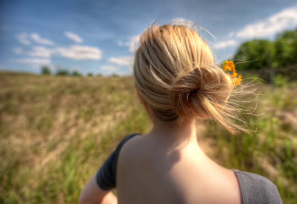 Girl with a back bob