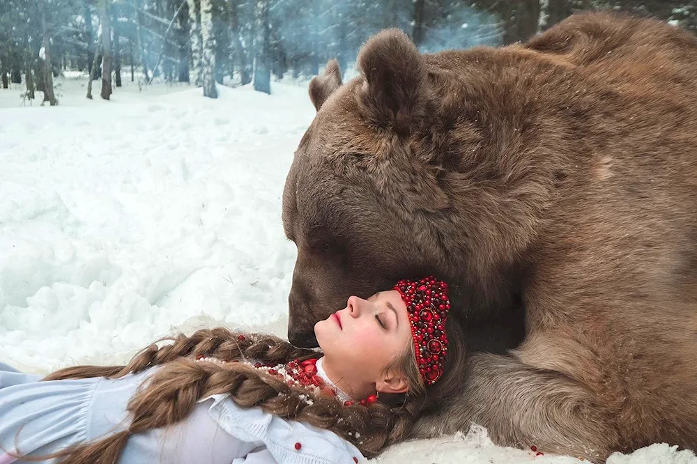 Girl and bear