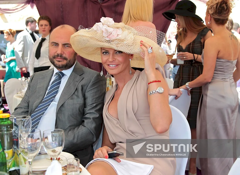 Olga Rodionova with her husband
