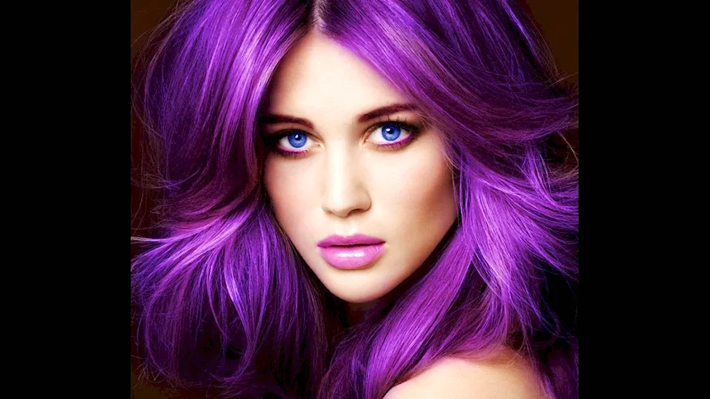 Olivia Aubrain. with purple hair