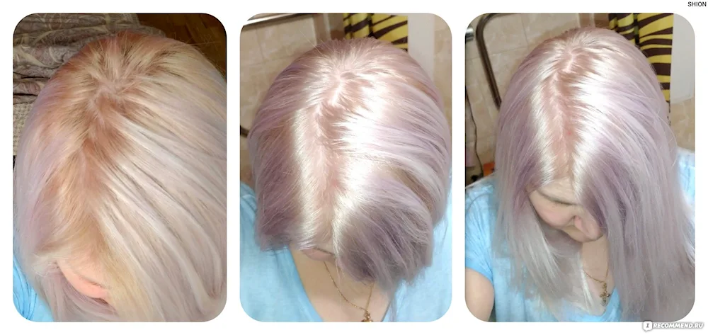Yellowness neutraliser for hair before after