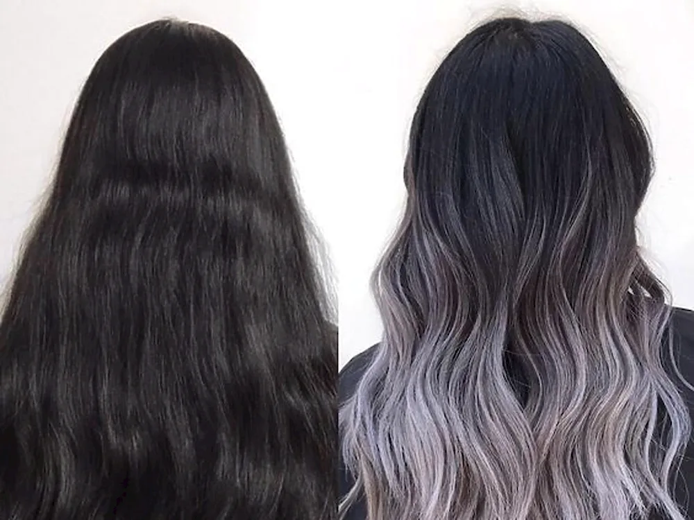 Ombré balayage ashy