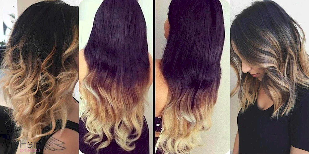 White balayage for dark hair. dark hair