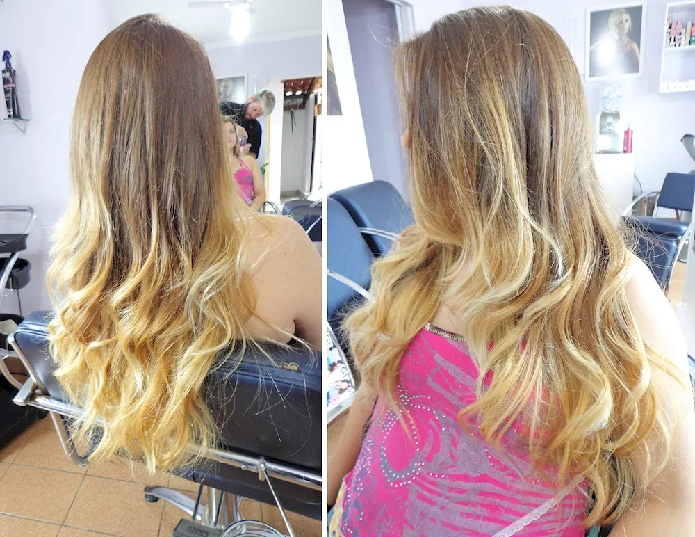 Ombré milky with yellow