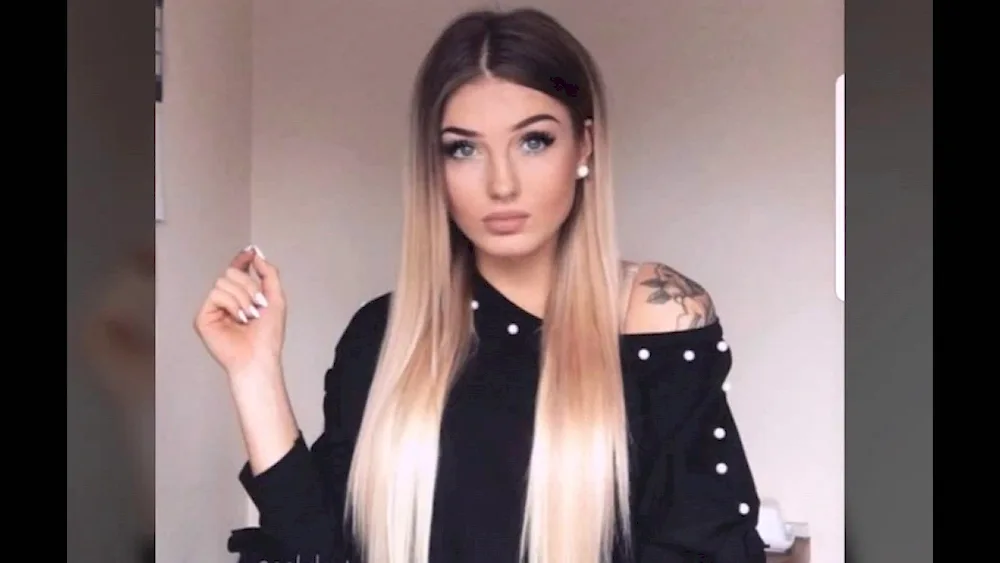 Ombre hair extensions on long hair. hair