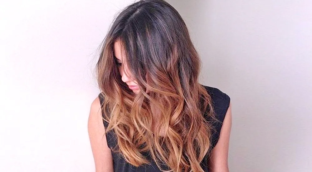 Colour ombré on dark hair