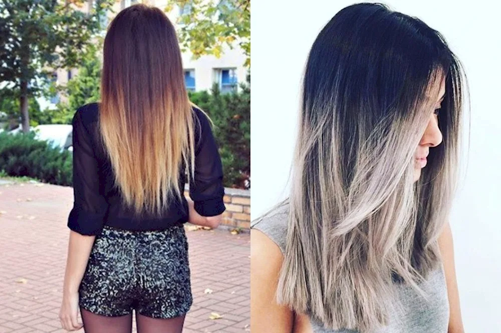 Ombré on hair up to shoulder blades